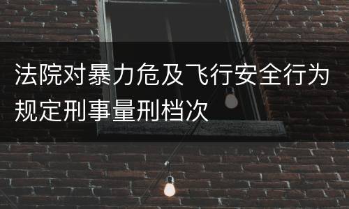 法院对暴力危及飞行安全行为规定刑事量刑档次