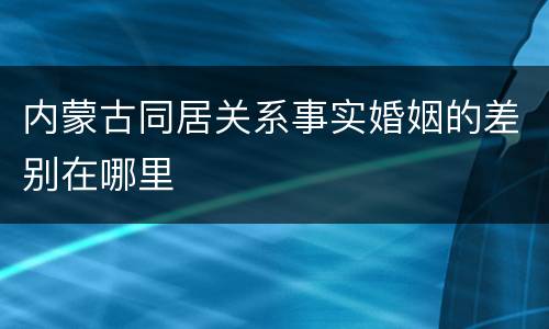 内蒙古同居关系事实婚姻的差别在哪里