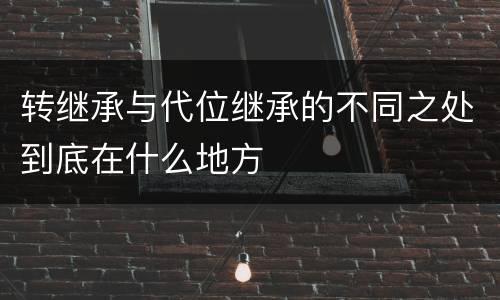 转继承与代位继承的不同之处到底在什么地方