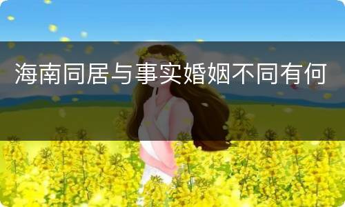 海南同居与事实婚姻不同有何