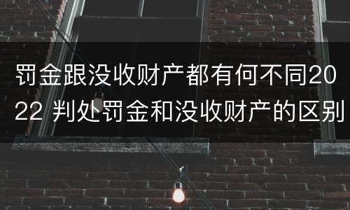 罚金跟没收财产都有何不同2022 判处罚金和没收财产的区别