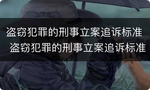 盗窃犯罪的刑事立案追诉标准 盗窃犯罪的刑事立案追诉标准是
