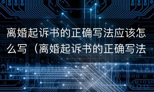 离婚起诉书的正确写法应该怎么写（离婚起诉书的正确写法应该怎么写才有效）