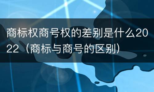 商标权商号权的差别是什么2022（商标与商号的区别）