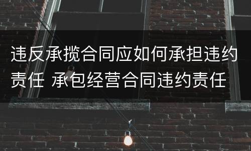 违反承揽合同应如何承担违约责任 承包经营合同违约责任