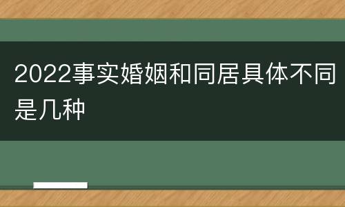 2022事实婚姻和同居具体不同是几种