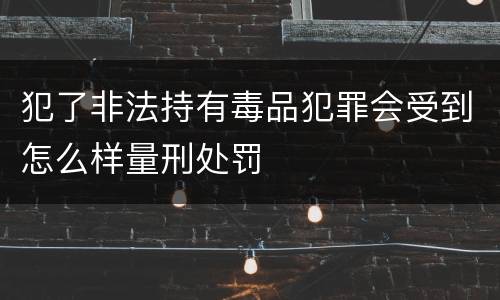 犯了非法持有毒品犯罪会受到怎么样量刑处罚