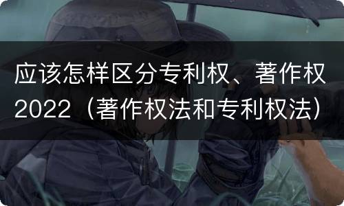 应该怎样区分专利权、著作权2022（著作权法和专利权法）