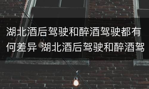 湖北酒后驾驶和醉酒驾驶都有何差异 湖北酒后驾驶和醉酒驾驶都有何差异呢