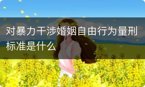 对暴力干涉婚姻自由行为量刑标准是什么