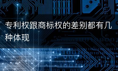 专利权跟商标权的差别都有几种体现