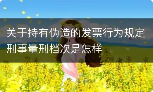 关于持有伪造的发票行为规定刑事量刑档次是怎样