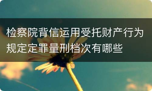 检察院背信运用受托财产行为规定定罪量刑档次有哪些