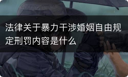 法律关于暴力干涉婚姻自由规定刑罚内容是什么
