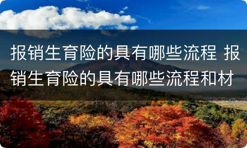 报销生育险的具有哪些流程 报销生育险的具有哪些流程和材料