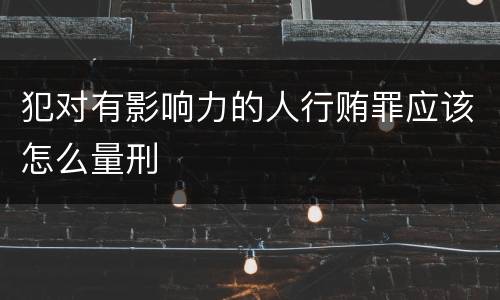 犯对有影响力的人行贿罪应该怎么量刑
