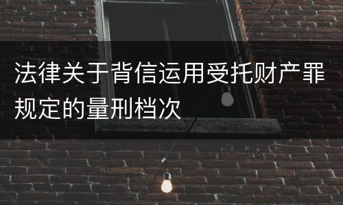法律关于背信运用受托财产罪规定的量刑档次