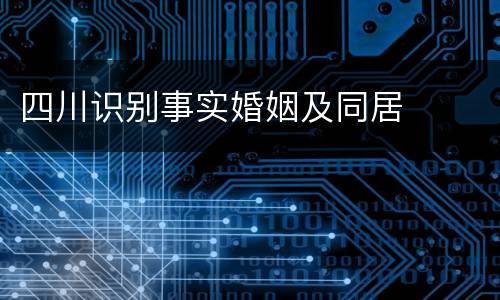 四川识别事实婚姻及同居