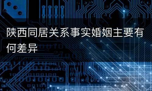 陕西同居关系事实婚姻主要有何差异