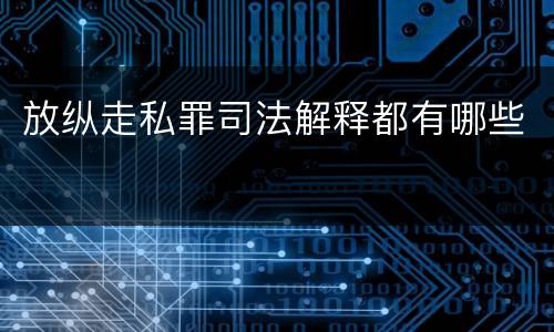放纵走私罪司法解释都有哪些