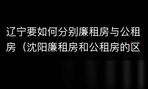 辽宁要如何分别廉租房与公租房（沈阳廉租房和公租房的区别）