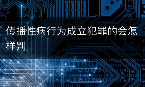 传播性病行为成立犯罪的会怎样判