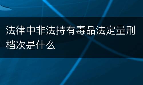 法律中非法持有毒品法定量刑档次是什么