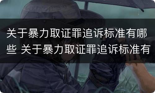 关于暴力取证罪追诉标准有哪些 关于暴力取证罪追诉标准有哪些内容