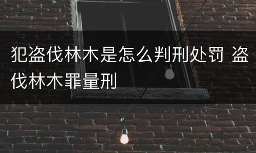 犯盗伐林木是怎么判刑处罚 盗伐林木罪量刑
