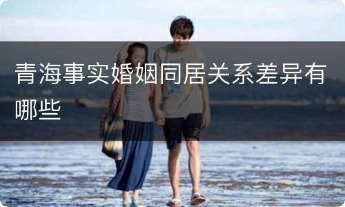 青海事实婚姻同居关系差异有哪些