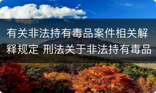 有关非法持有毒品案件相关解释规定 刑法关于非法持有毒品罪的规定