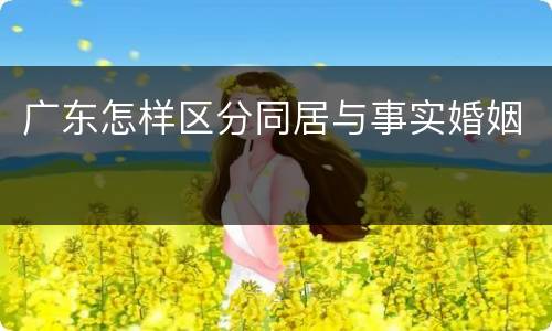 广东怎样区分同居与事实婚姻