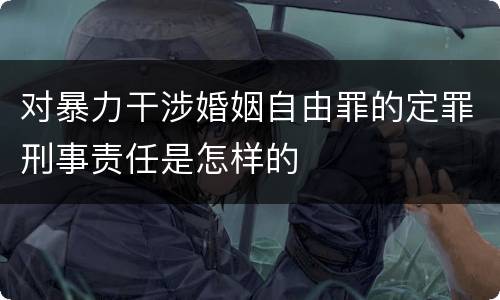 对暴力干涉婚姻自由罪的定罪刑事责任是怎样的