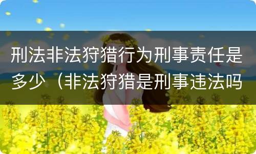 刑法非法狩猎行为刑事责任是多少（非法狩猎是刑事违法吗）
