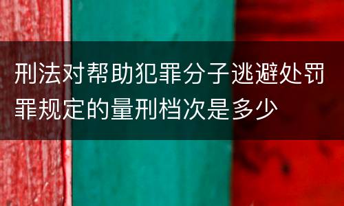 刑法对帮助犯罪分子逃避处罚罪规定的量刑档次是多少