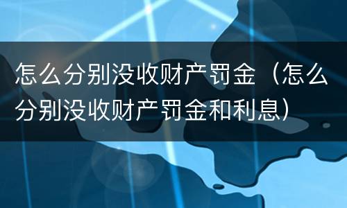 怎么分别没收财产罚金（怎么分别没收财产罚金和利息）