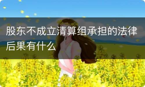 股东不成立清算组承担的法律后果有什么
