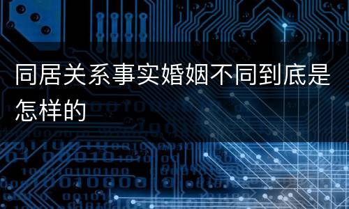 同居关系事实婚姻不同到底是怎样的