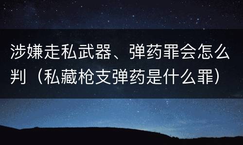 涉嫌走私武器、弹药罪会怎么判（私藏枪支弹药是什么罪）