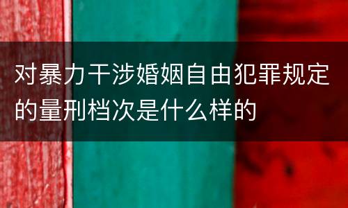 对暴力干涉婚姻自由犯罪规定的量刑档次是什么样的