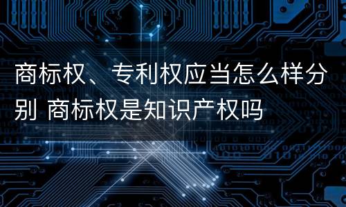 商标权、专利权应当怎么样分别 商标权是知识产权吗