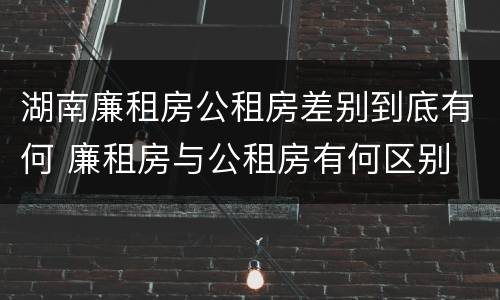 湖南廉租房公租房差别到底有何 廉租房与公租房有何区别