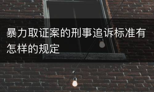 暴力取证案的刑事追诉标准有怎样的规定