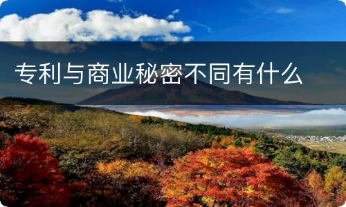 专利与商业秘密不同有什么