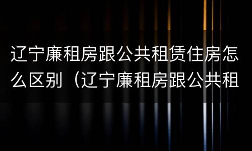 辽宁廉租房跟公共租赁住房怎么区别（辽宁廉租房跟公共租赁住房怎么区别的）
