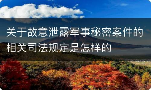 关于故意泄露军事秘密案件的相关司法规定是怎样的