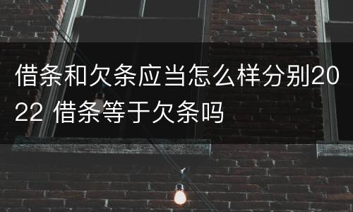 借条和欠条应当怎么样分别2022 借条等于欠条吗
