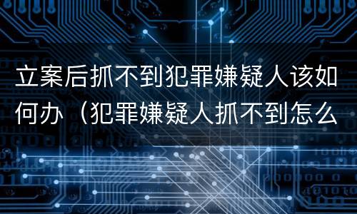 立案后抓不到犯罪嫌疑人该如何办（犯罪嫌疑人抓不到怎么办）
