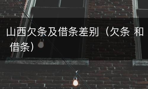 山西欠条及借条差别（欠条 和 借条）