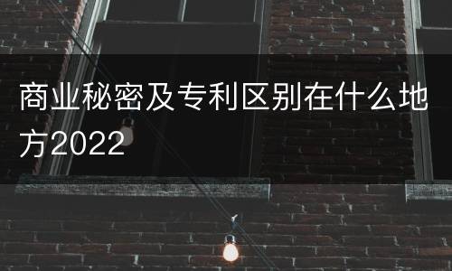 商业秘密及专利区别在什么地方2022